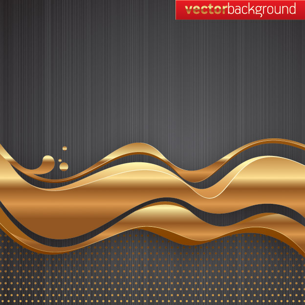 free vector Golden wave to the background vector